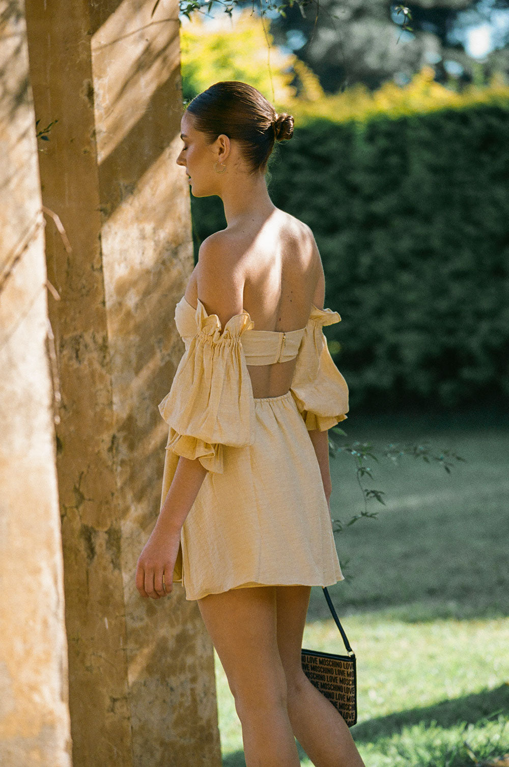 Sabo Exclusive Dusty Yellow Lightweight Halter Daria Dress