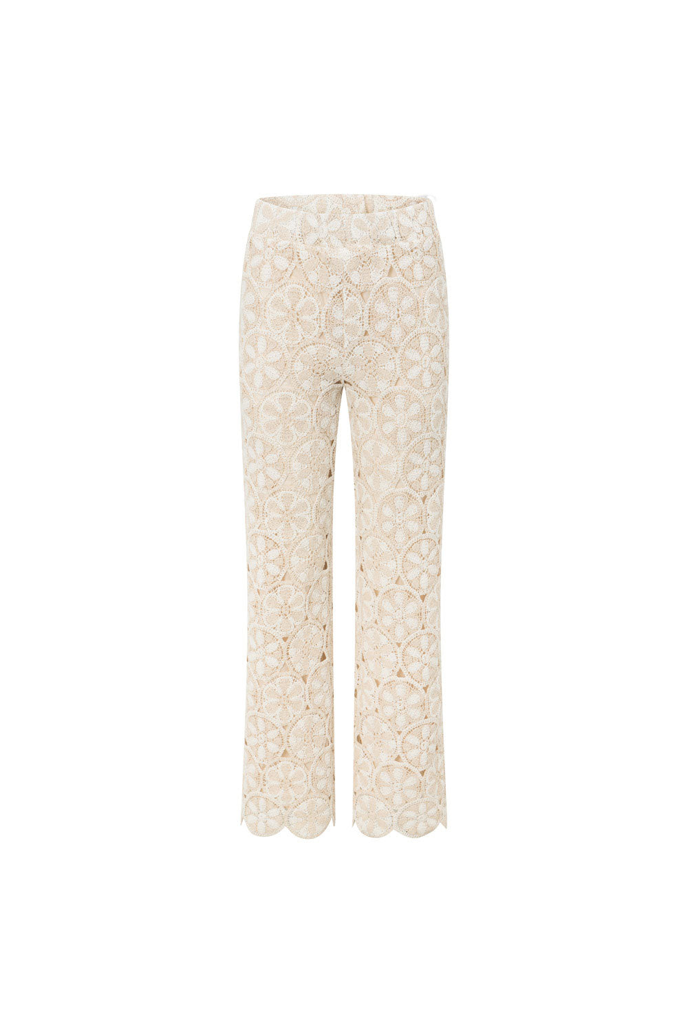 Ivory Kalila Cotton Crochet Women's Pants from Resort 2024 Collection