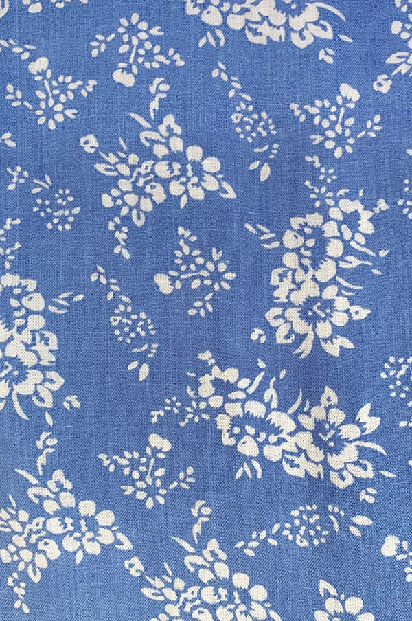 Natalina Backless Cotton Blend Blue Floral Print Dress for Women