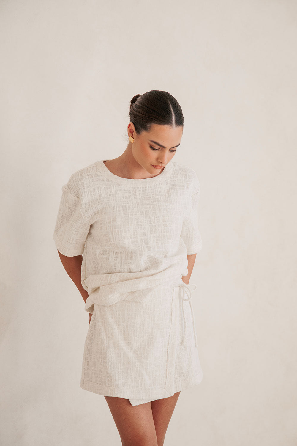 High - quality Natural Cotton Aelin Wrap Mini Skirt