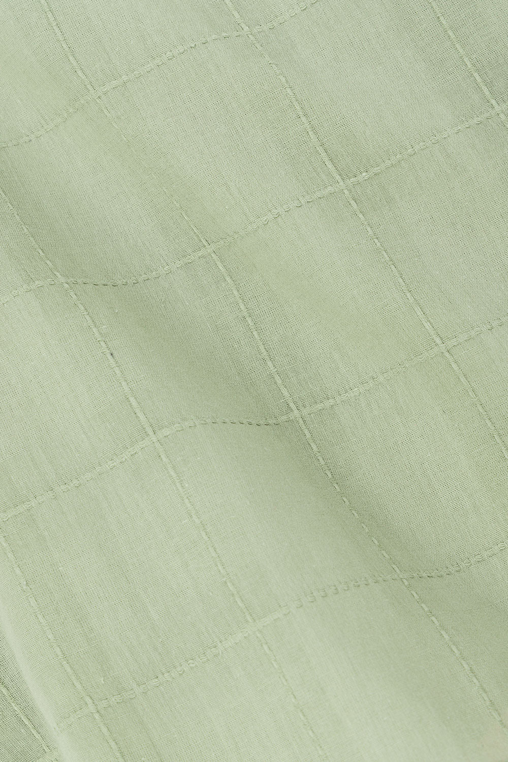 Soft Green Natural Cotton Grazia Plait - Strapped Mini Dress