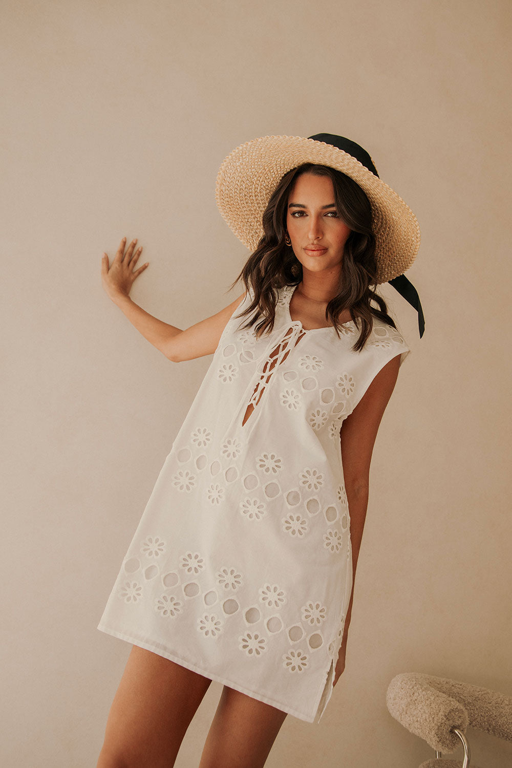 Summer Chic Aisha Cotton Broderie Shift Dress