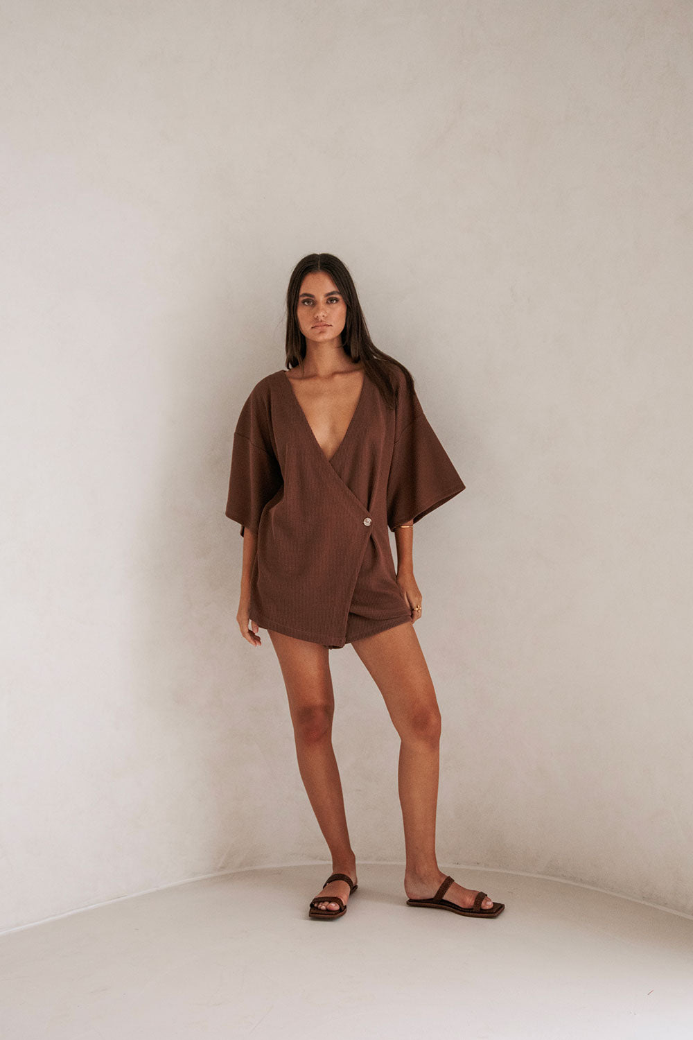 Exclusive Sabo Chocolate Wyatt Top with Relaxed Style