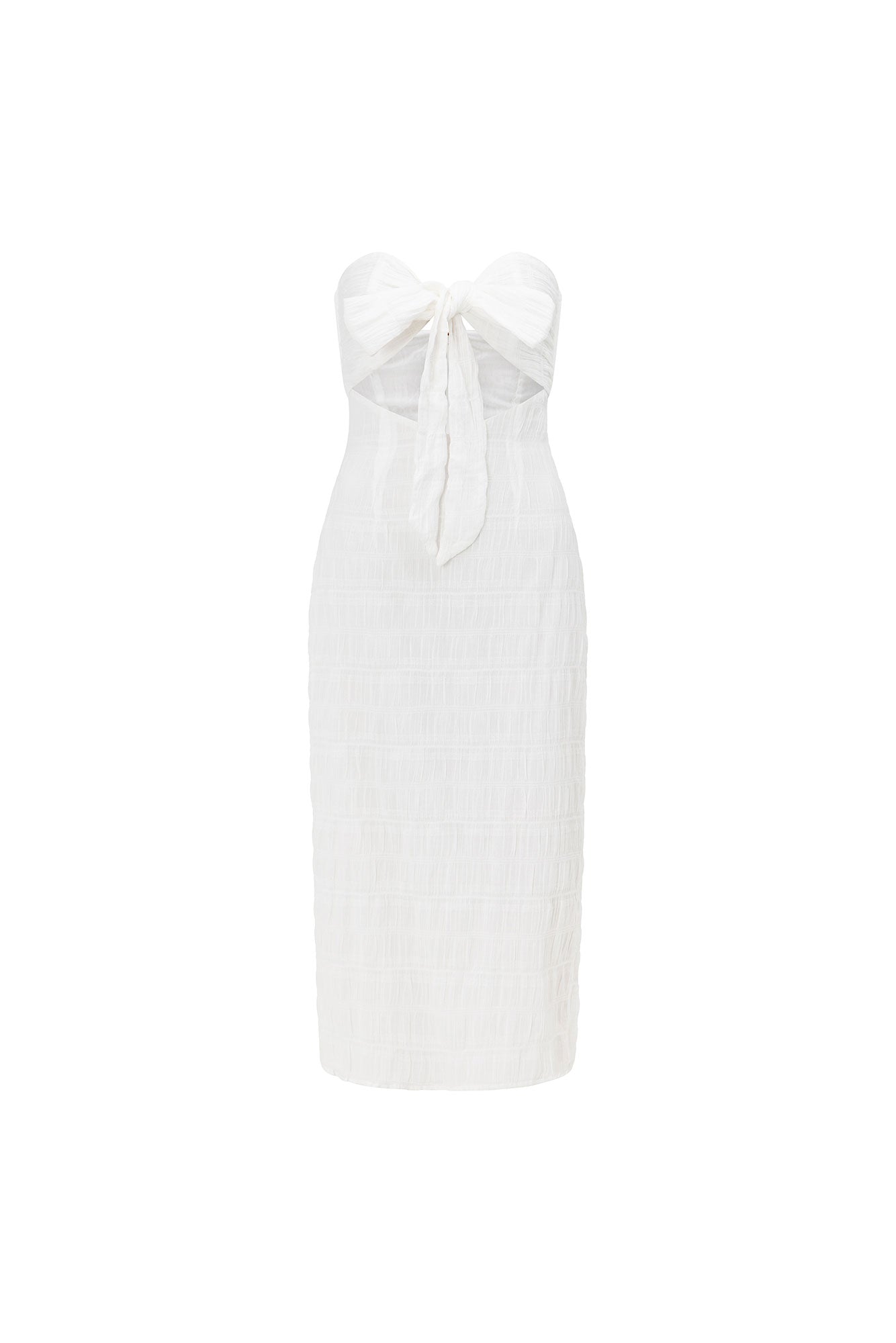 Elegant White Crepe Arlet Halter Dress for Bridal Showers
