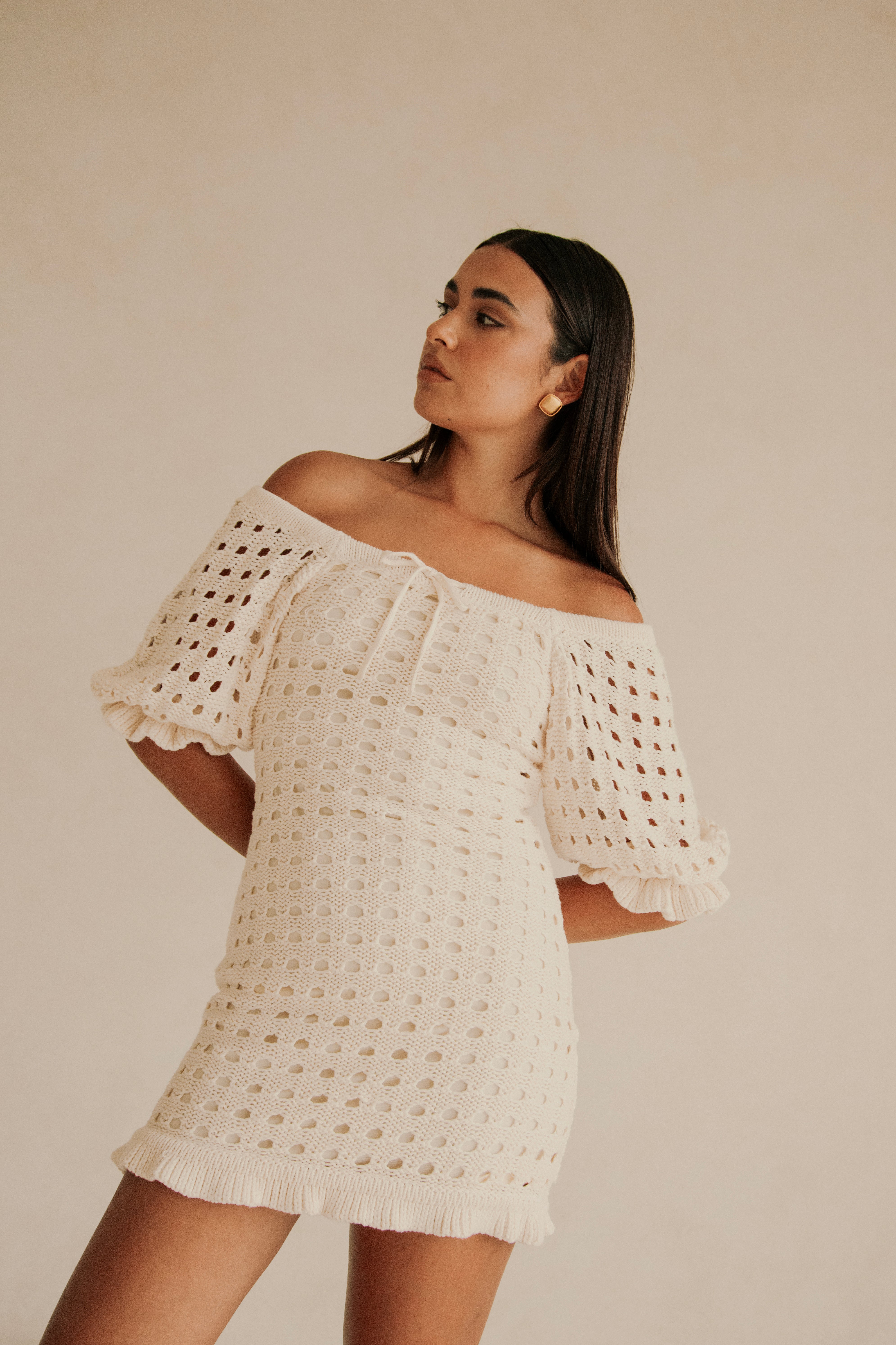 Exquisite Aranza Women's Cotton Knit Mini Dress for Trans - Seasonal Wear