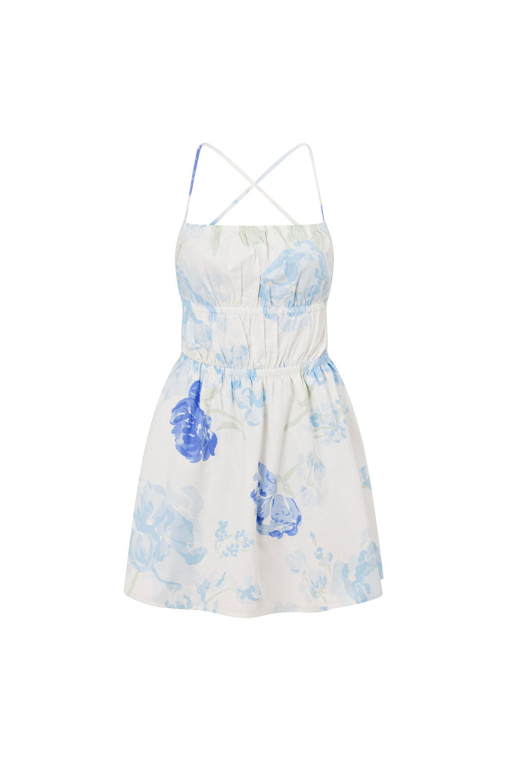 Summer-Inspired Locket Style Backless Women's Dress with Exclusive Peony Print