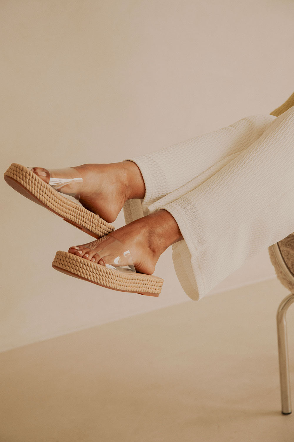 Sabo-Exclusive Transparent Asuka Open-Toe Platform Sandals