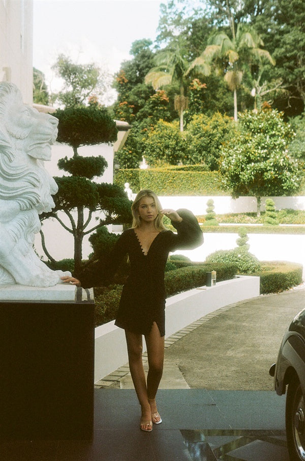 Elegant Black Minna Button Dress from Love in Marseille Collection