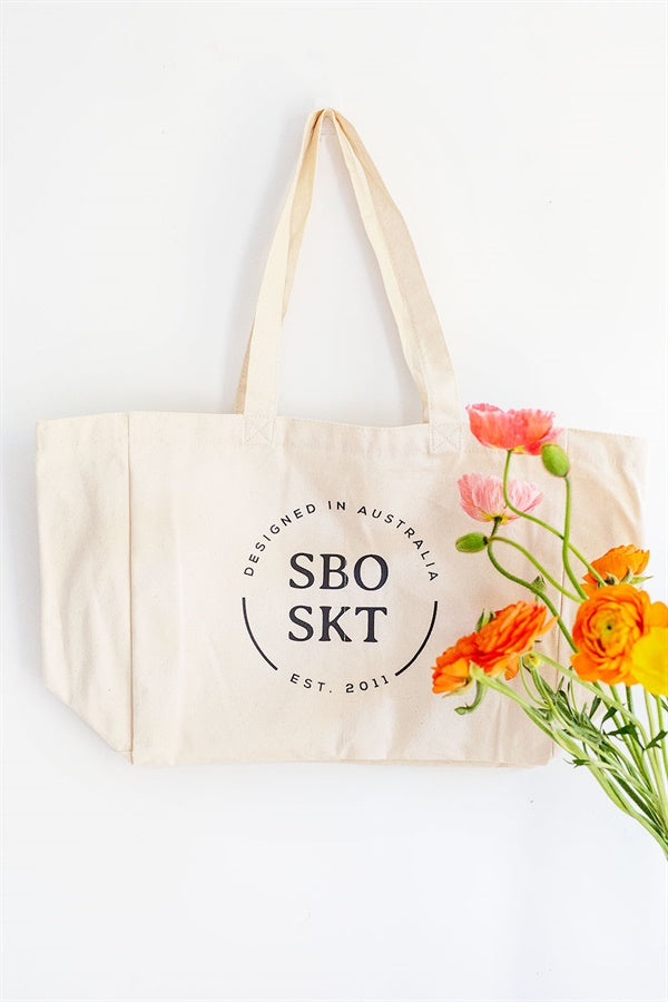 Stylish SBO Branded Ringed Market Tote Bag for Weekend Shoppers