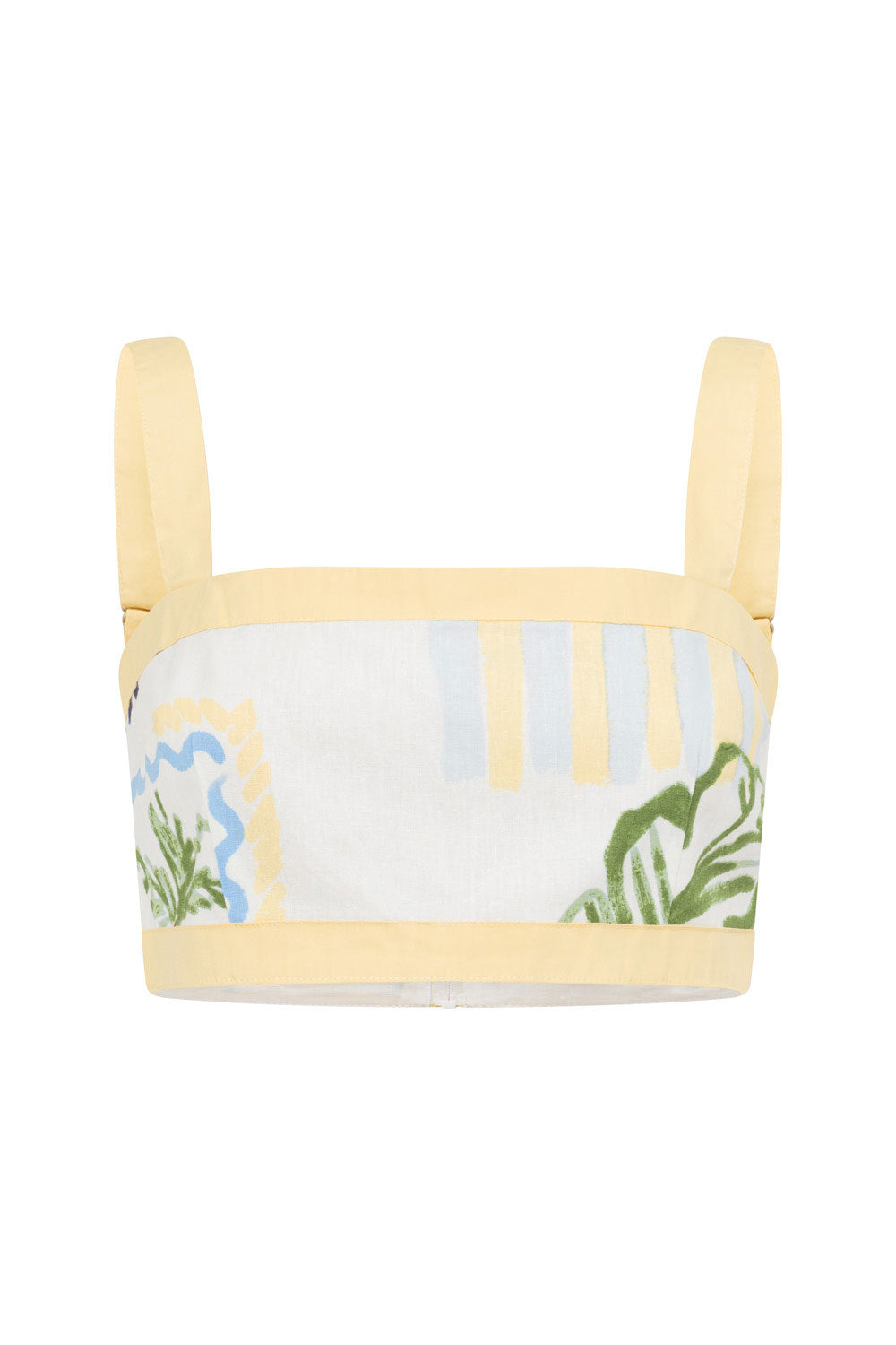 Laguna-Inspired Estelle Cropped Linen-Cotton Blend Top