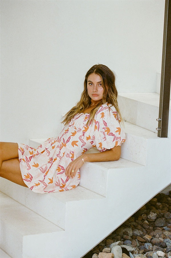 Women's Autumn-inspired Floral Cuba Corset Dress for a Flattering Look