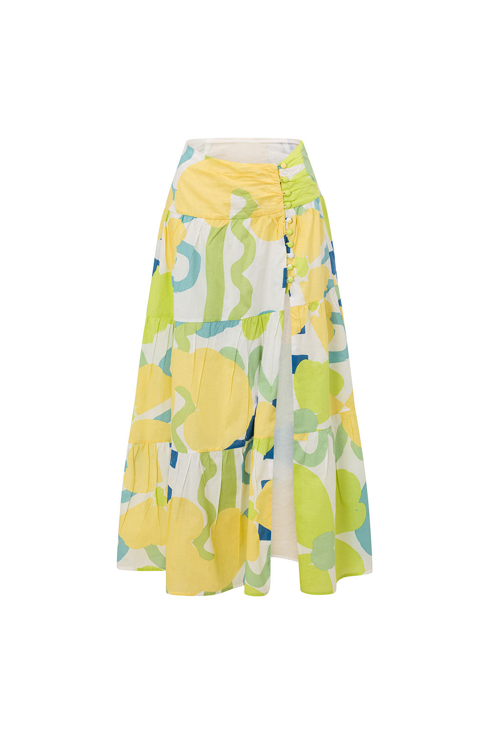 Bindi Floral Checker Aliza High - Quality Cotton Maxi Skirt