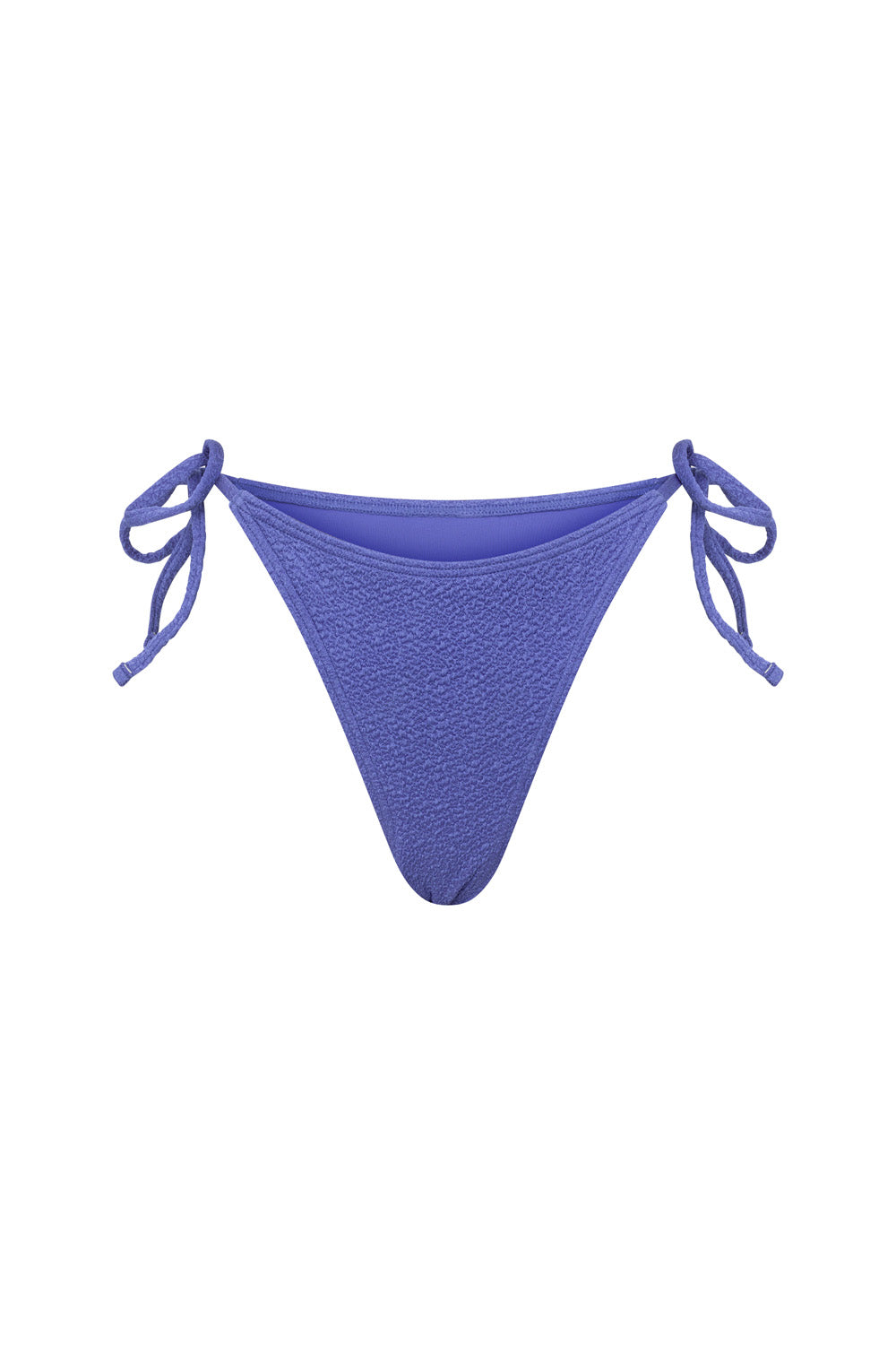 Electric Blue Stretch Snake - Embossed Milque Tie - Side Mid - Rise Swim Bottom