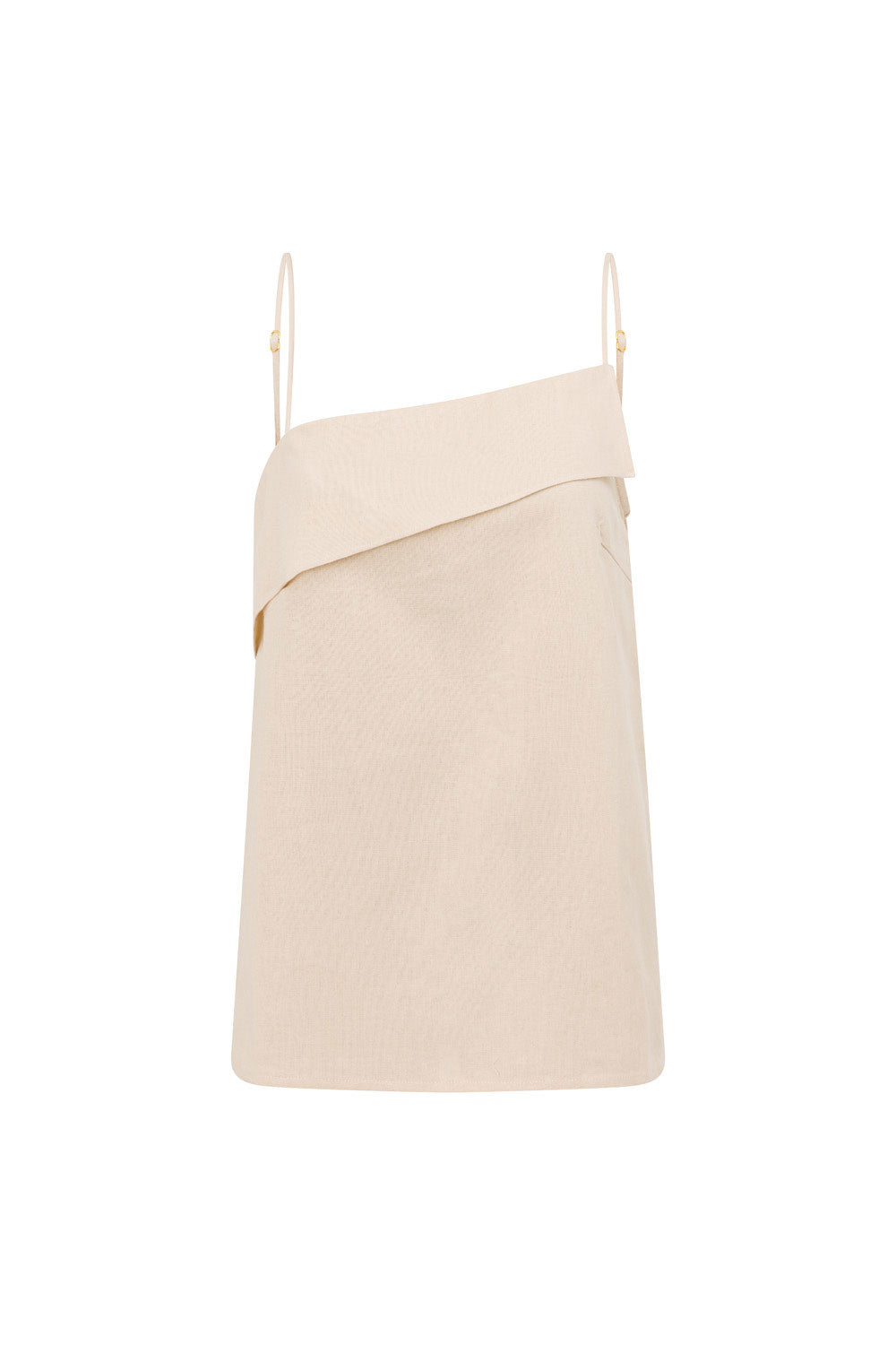 High - Quality Sandy Beige Linen Cotton Blend Erica Top