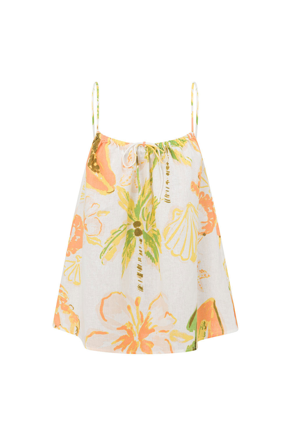 Sabo Exclusive Sundail Collection Seaview Peachy Print Jetta Babydoll Top