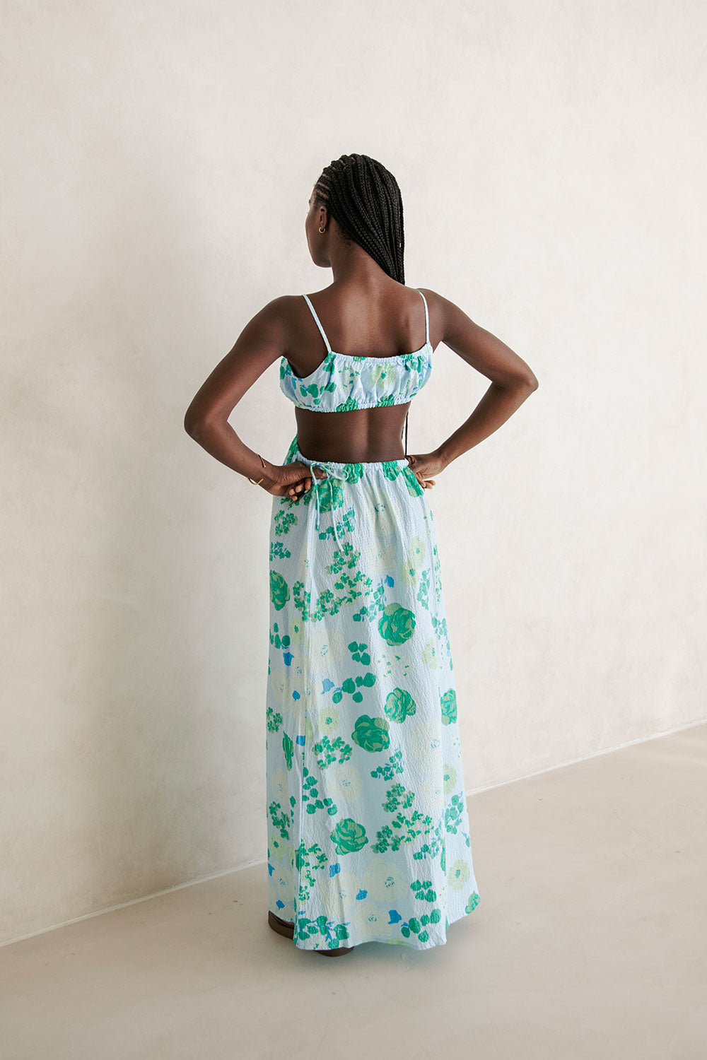Corsage Blue Asher Dress - A Stunning One - of - a - Kind Sample