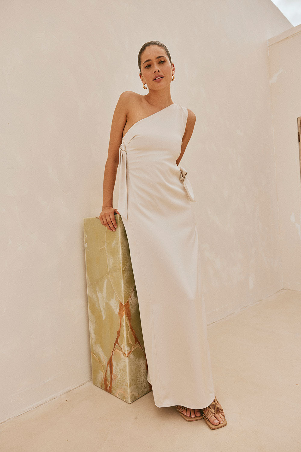 Unique Tavia Maxi Dress with Distinctive Grey Dots