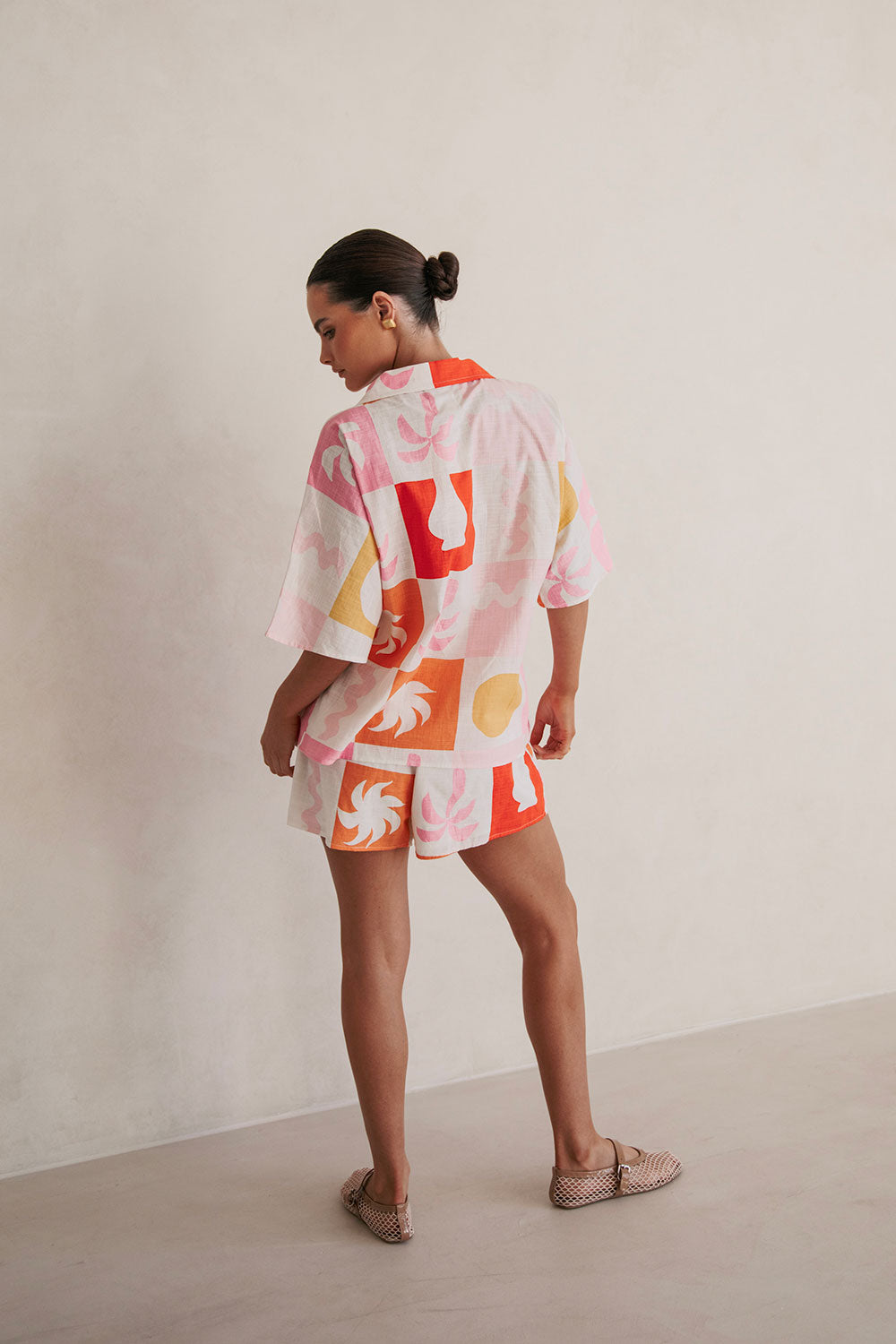 Exclusive Women's Seona Top with Palm Tile Fuego Design - One-of-a-Kind Sample