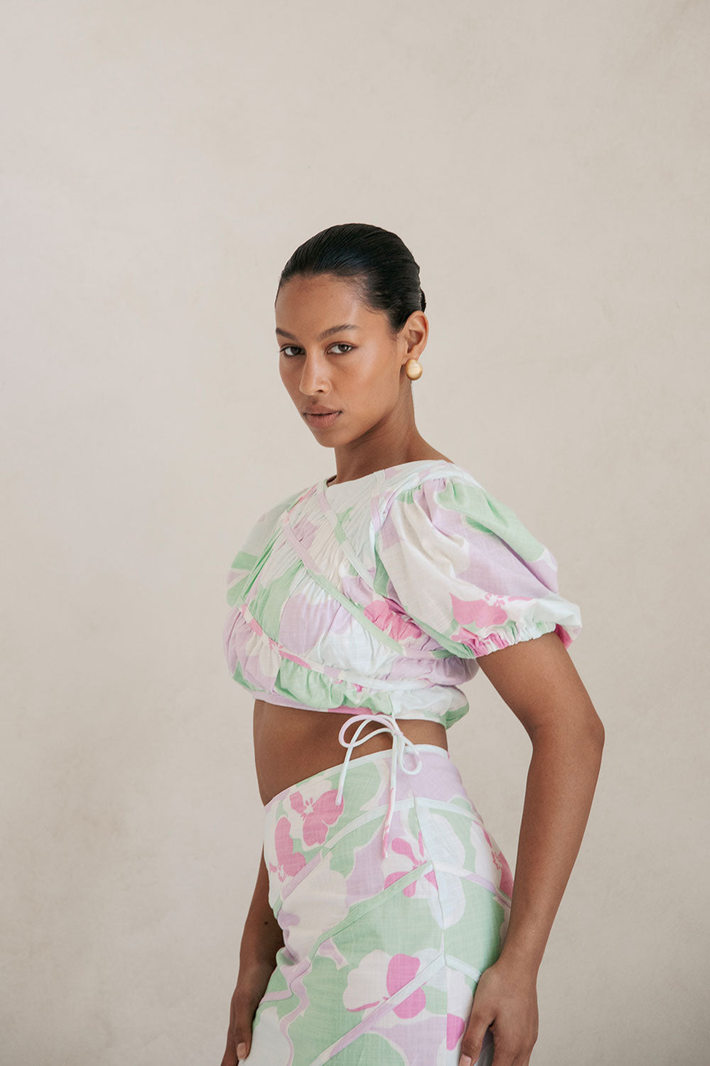 Charming Elika Top with Exclusive Misty Floral Print