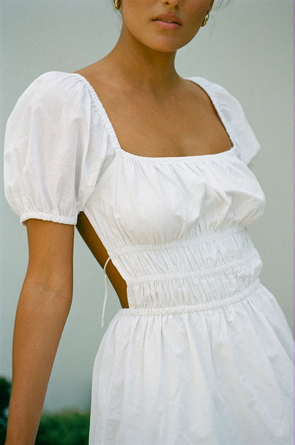 Elegant Women's White Yasmin Cotton Dress for Chic Look