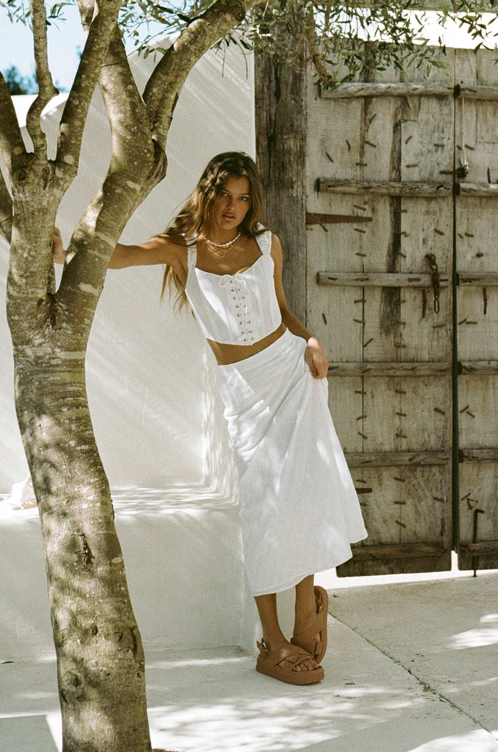 Exquisite Callie Women's Flowy White Skirt