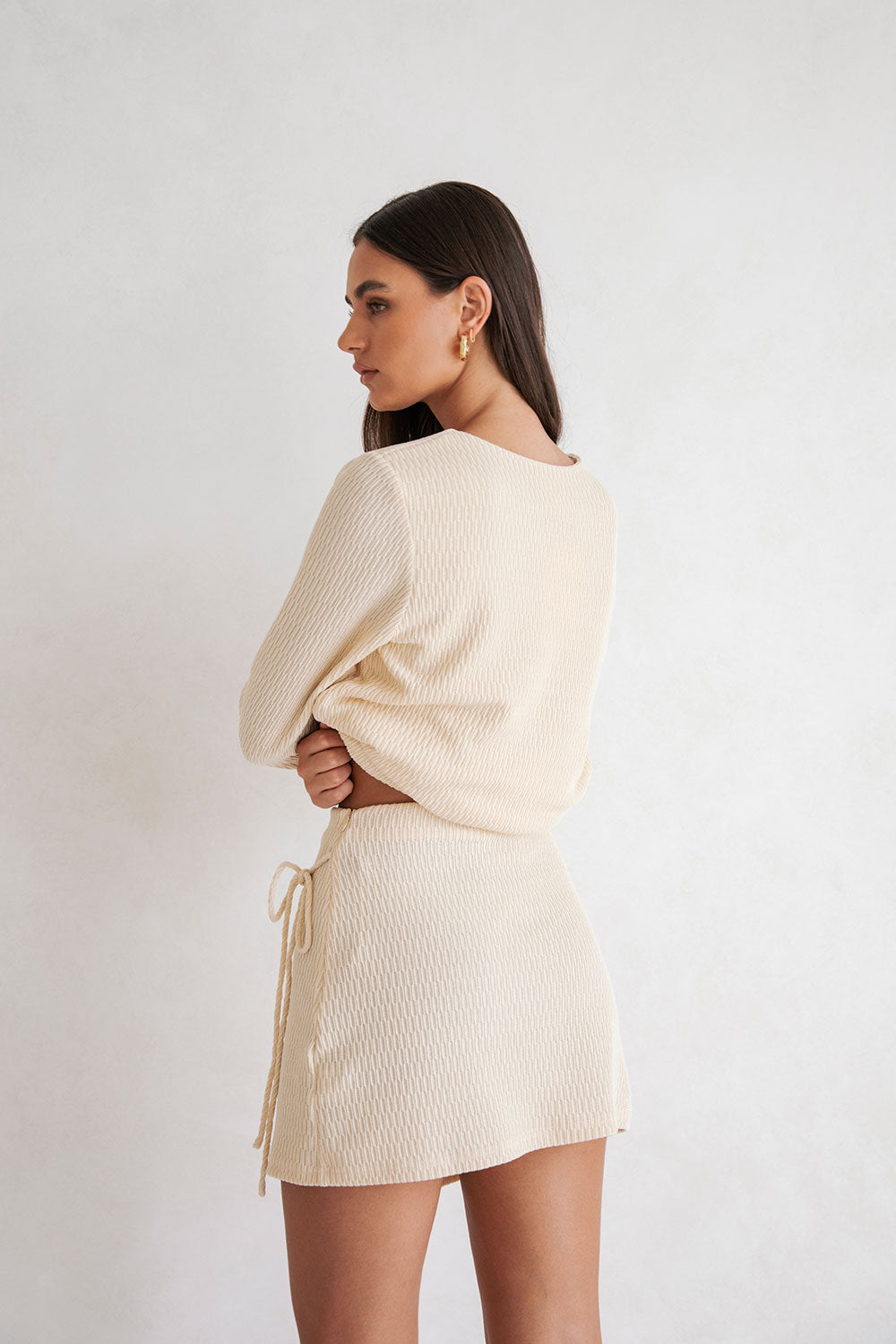 Stylish Cream-Colored Chester Wrap Skirt for Fashionable Women