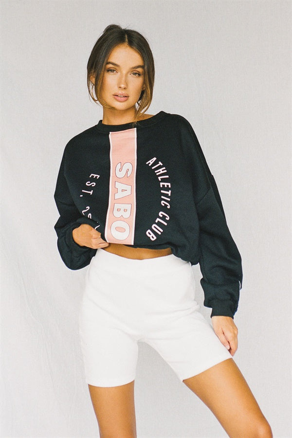 Unique Nikita Sweater Sample with a Black Mark on Pink Strip