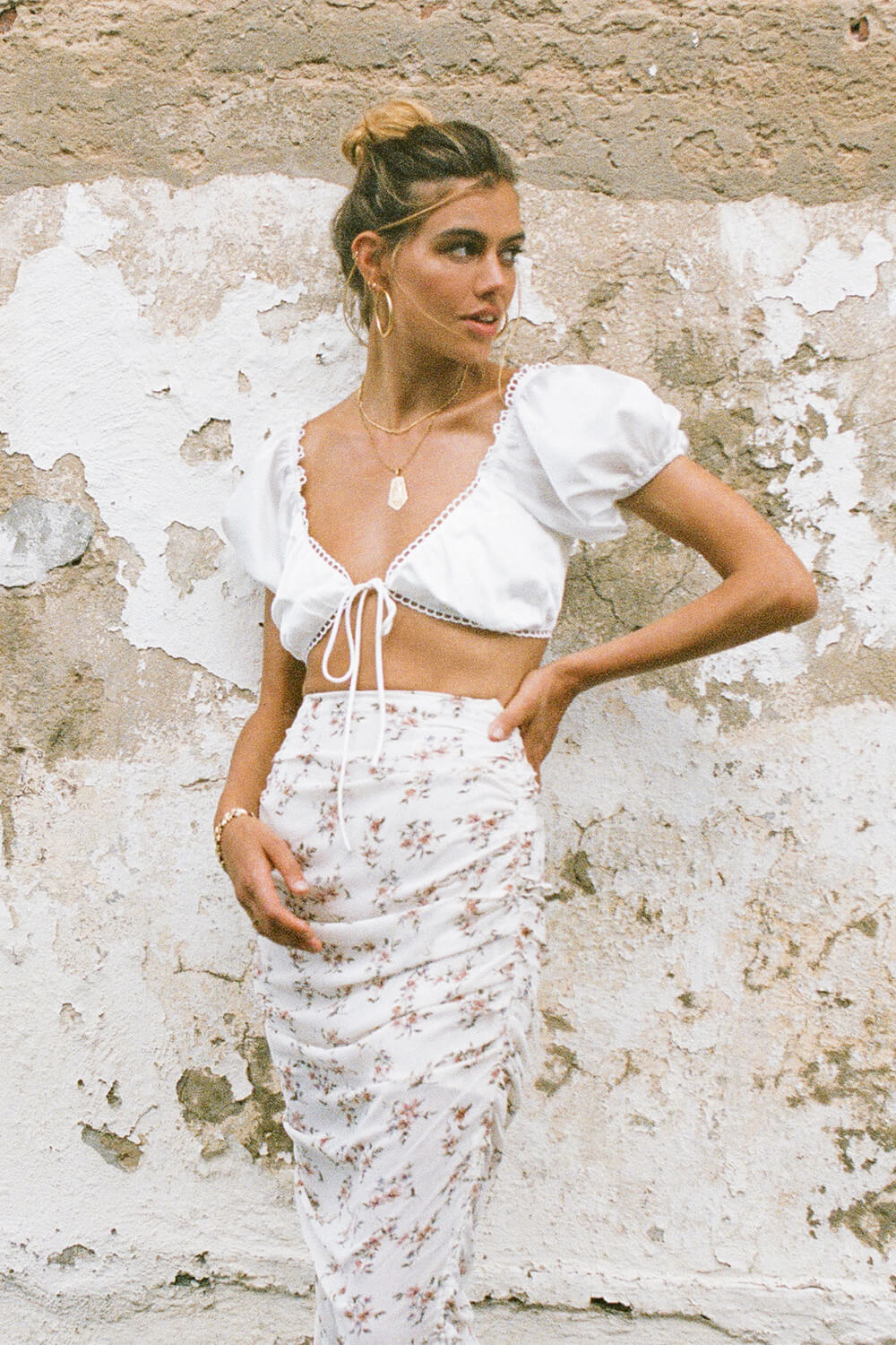 Elegant Silky Kenna Top with Renaissance Charm