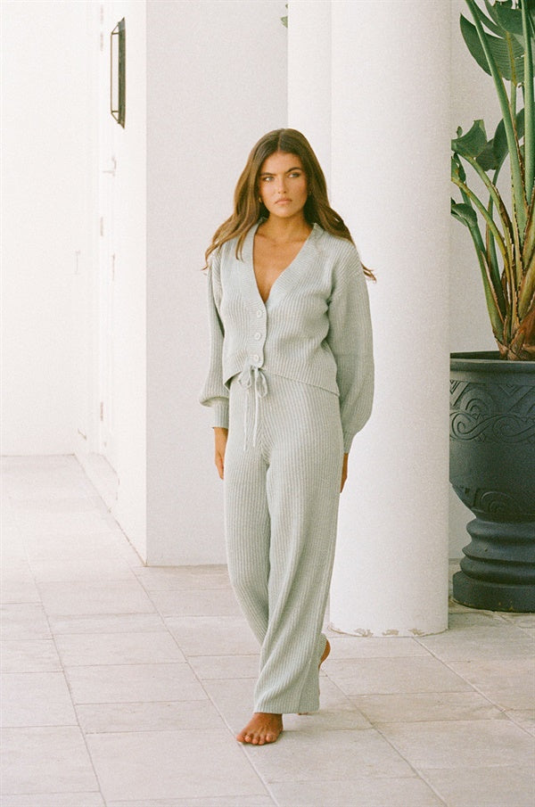 Sabo Exclusive Zenith Knitted Cardigan Top in Seafoam Color