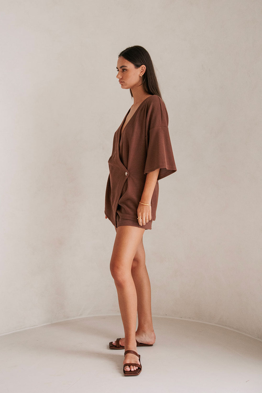 Exclusive Sabo Chocolate Wyatt Top with Relaxed Style
