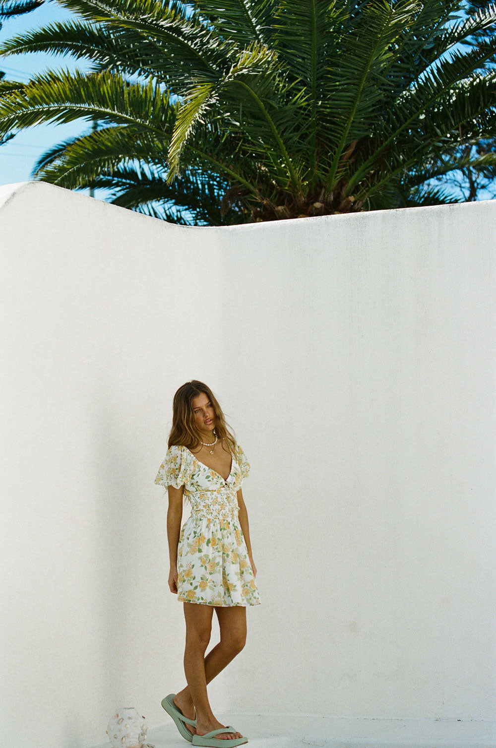 Sabo Exclusively Designed Women's Jorja Dress with Dusty Lemon Floral Print