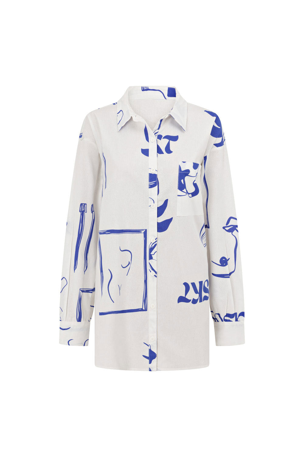 Exclusive Dainty Print Oversized Jay Cotton Shirt Dress