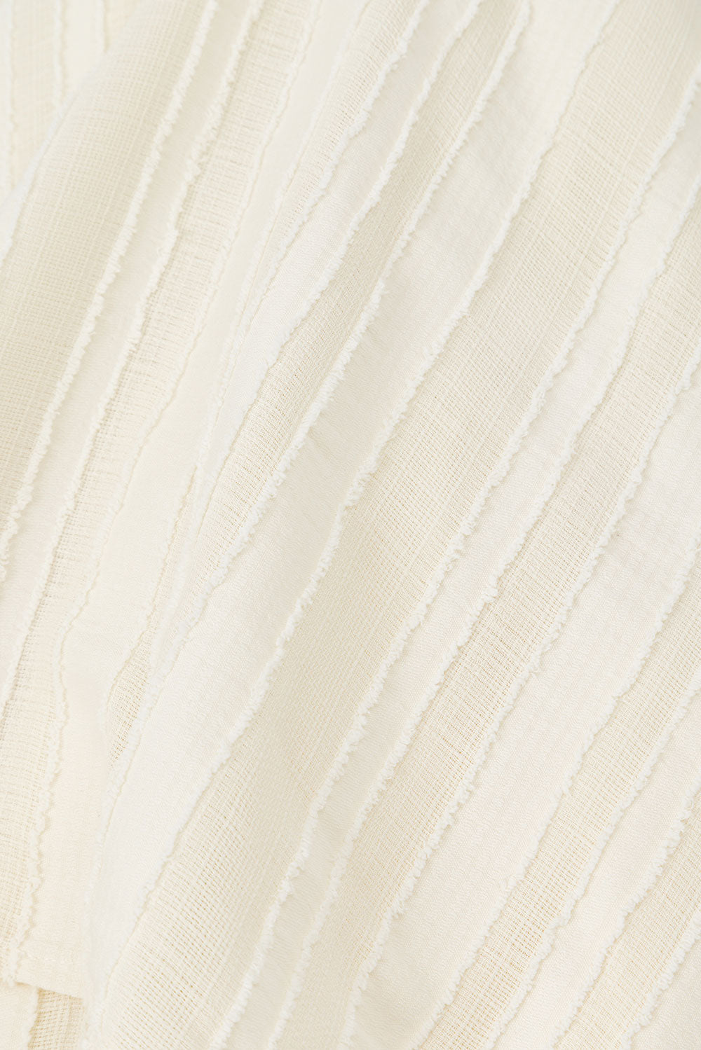 Exclusively Designed Cream Textured Vertical Stripes Strapless Sophie Playsuit