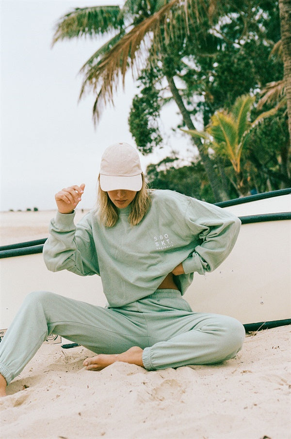 Sabo's Exclusively Designed Unisex Green Cotton Terryback Arcadia Sweater