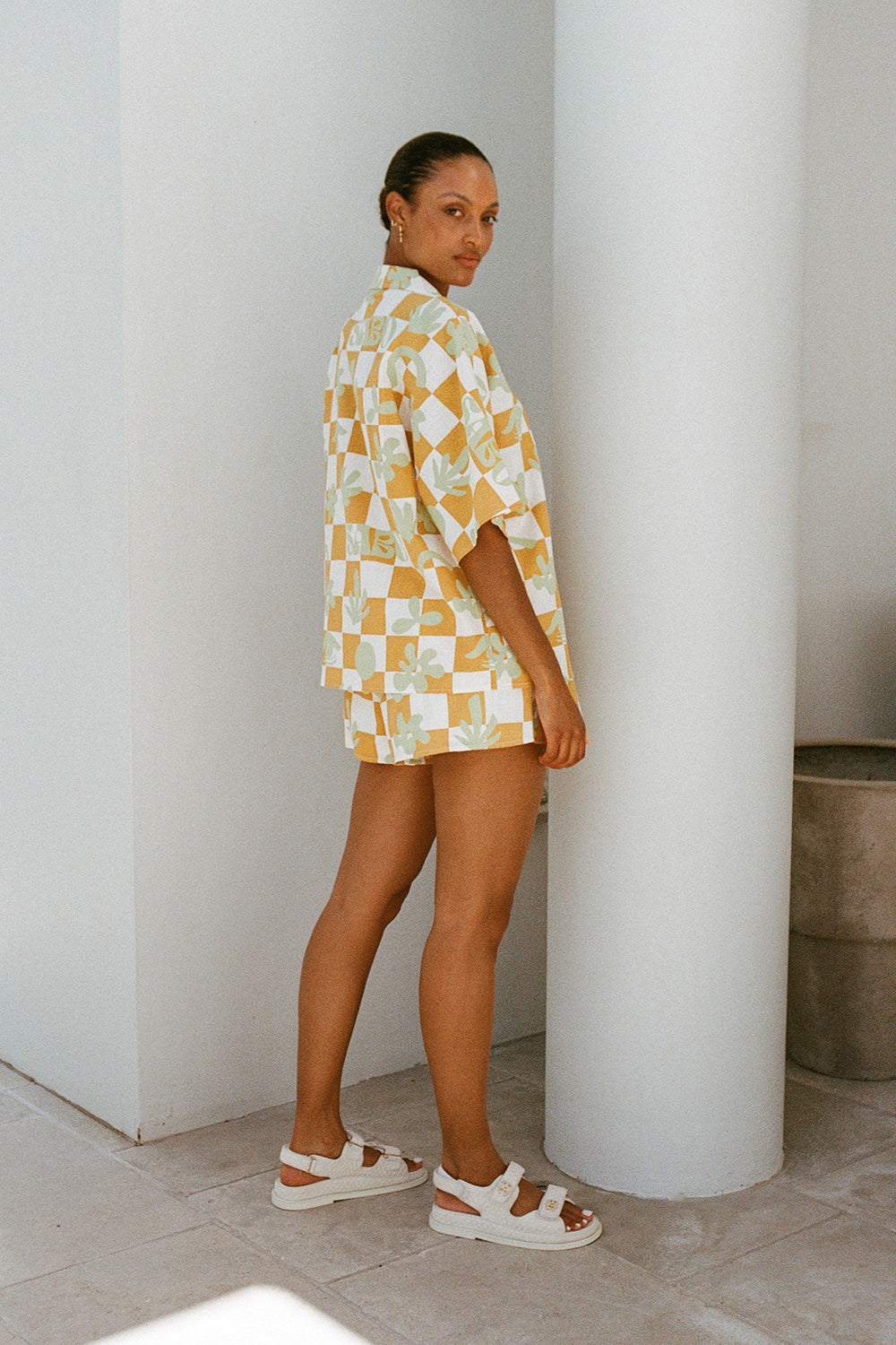 Sabo Exclusive Checkerboard Print Relaxed Seona Top