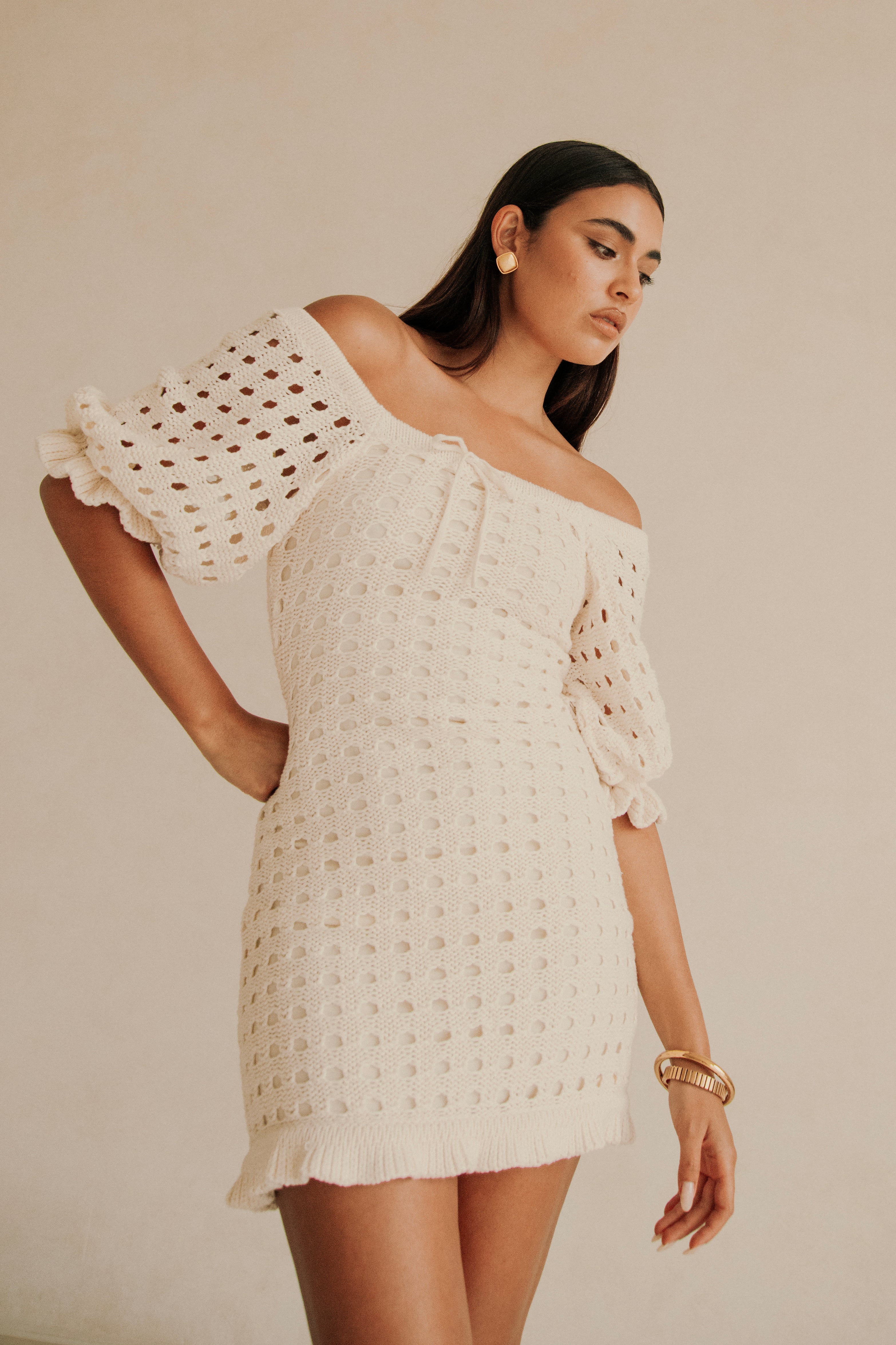 Exquisite Aranza Women's Cotton Knit Mini Dress for Trans - Seasonal Wear
