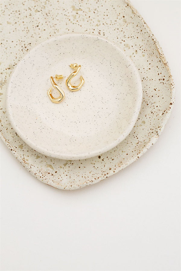 Stylish Gold - Toned Geometric Hook Earrings for Stacking