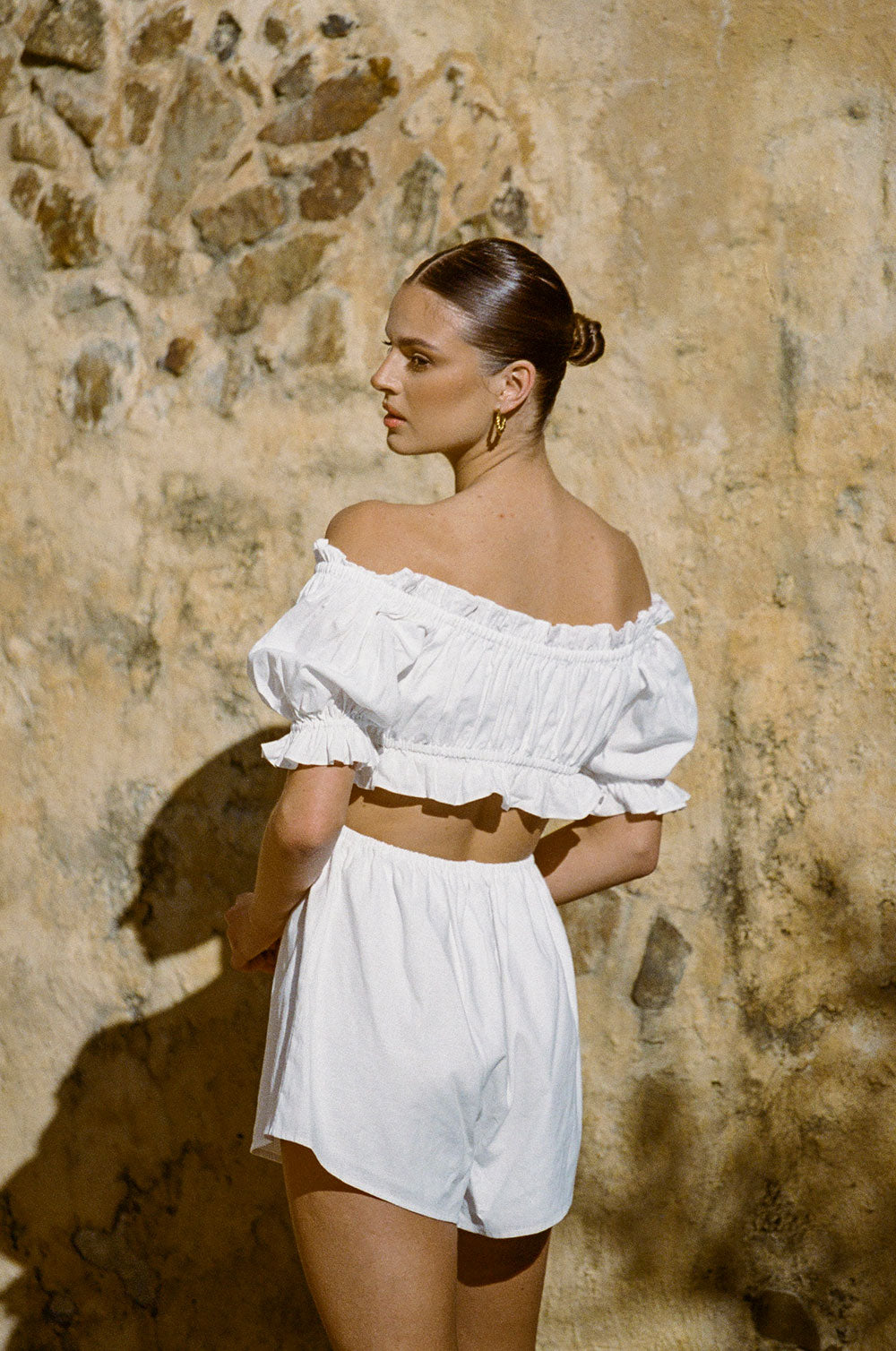 White Women's Daphne Style Playsuit - An Exclusive Design by Sabo