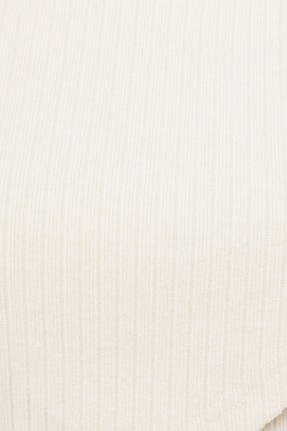 Cream Soft Ribbed Julia Top with Asymmetrical Design