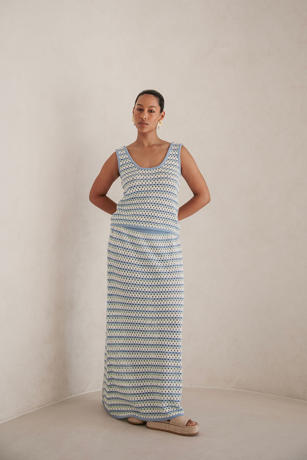 Blue Women's Erin Knit Maxi Skirt for Fashionable Mix - and - Match
