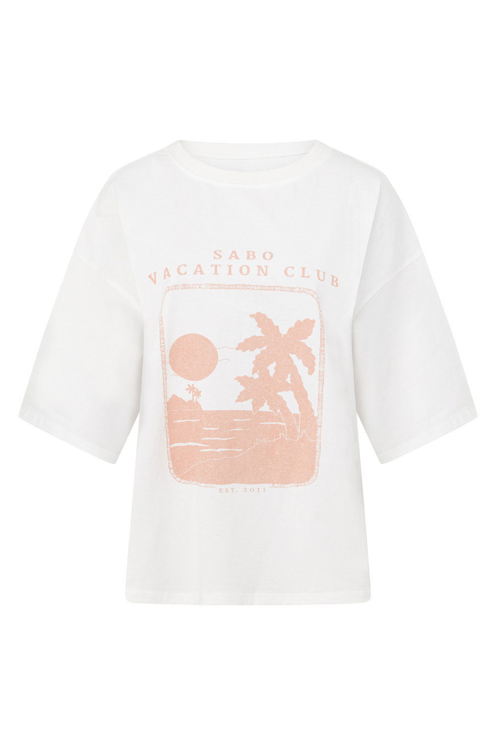 Pink Oversized Britta Top with Vintage Graphic