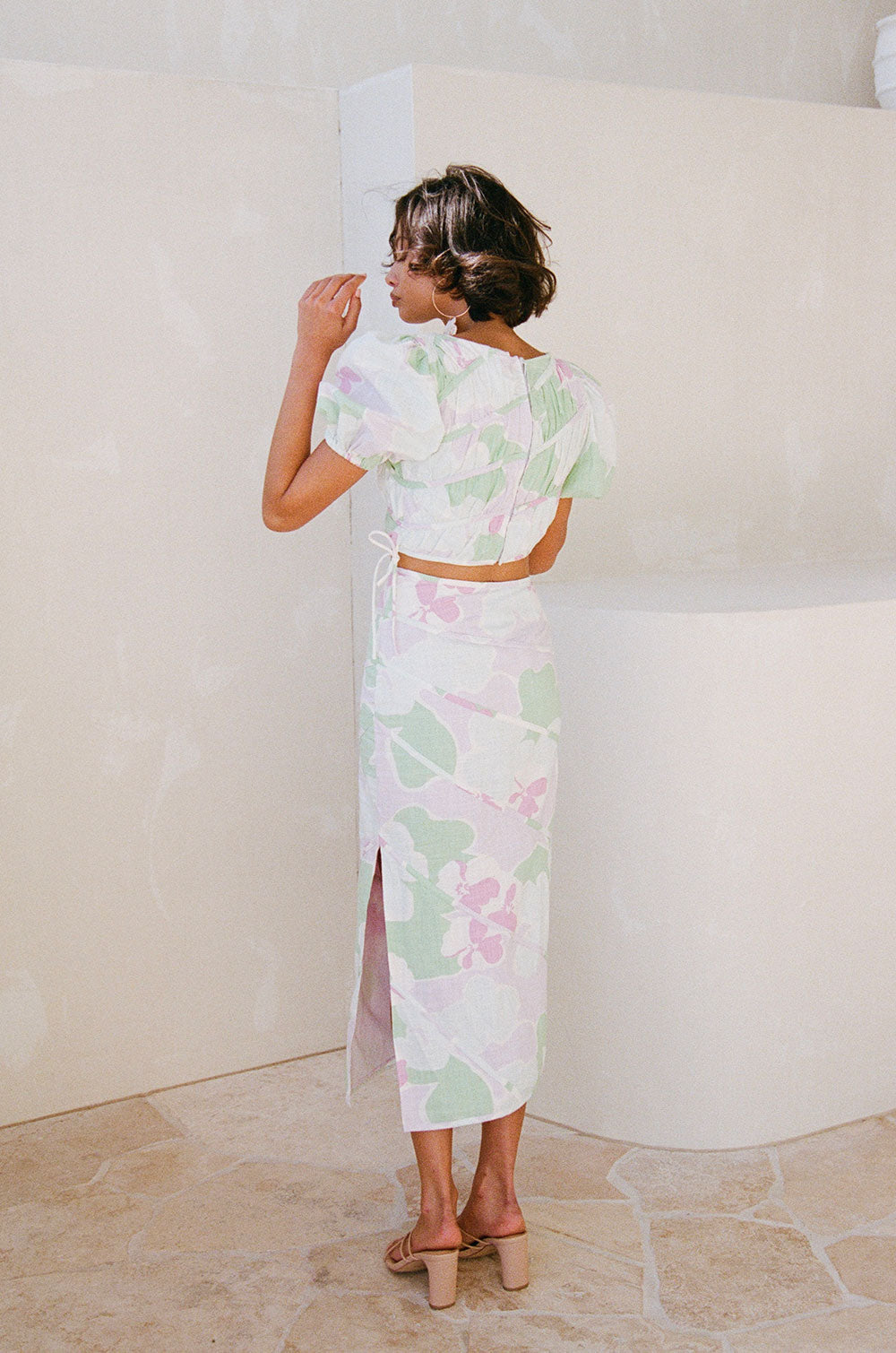 Elika Misty Floral Midi Skirt - One - of - a - Kind Sample