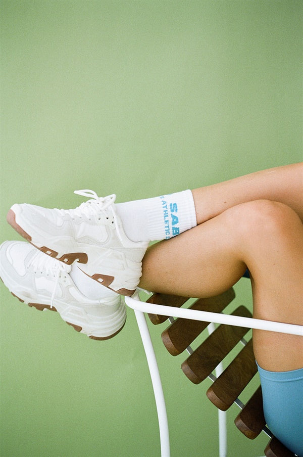 Blue Sabo Athletic Style Crew Socks - Ideal for Sneakers