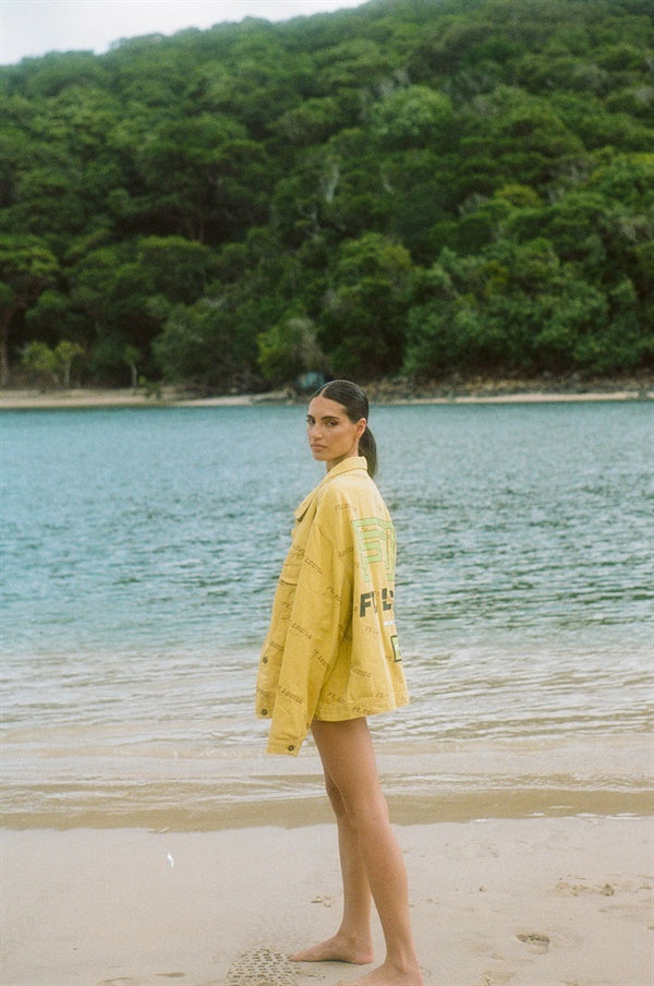 FT. Louisa Oversized Unisex Mustard Cotton Denim Jacket