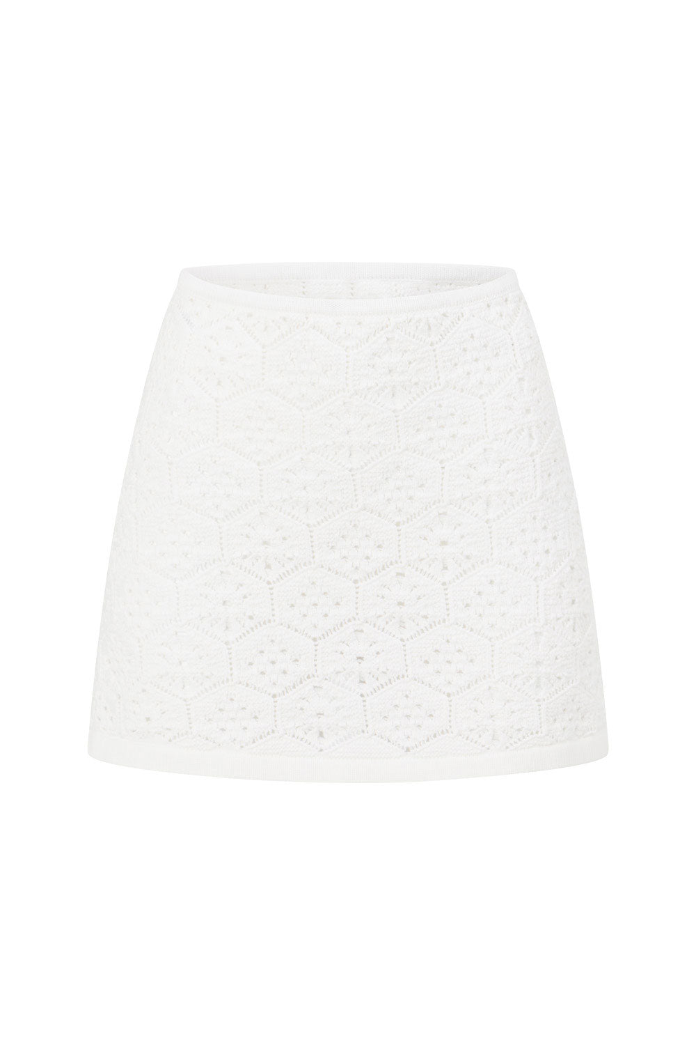High - Quality Natural Cotton White Soleil Skirt with Ribbed Trims