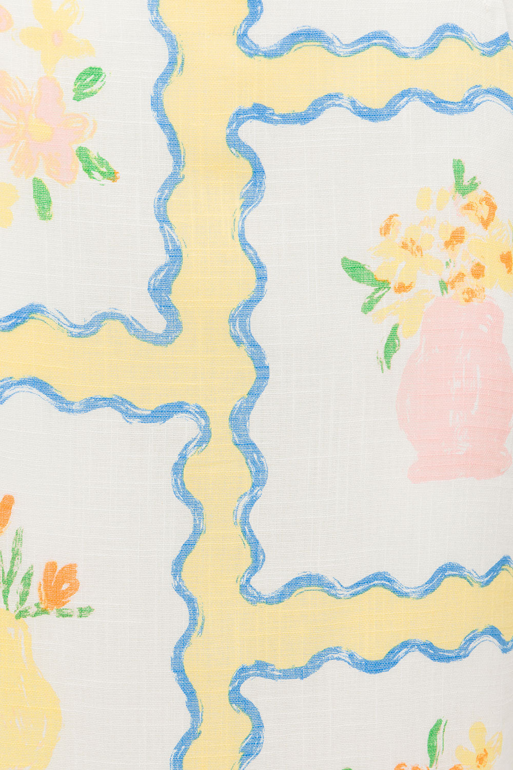 Unique Sample of Terese Flower Pots Print Dress - Women's Fashion