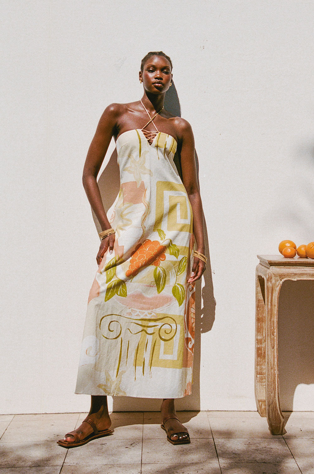 Aerin Women's Maxi Dress with Exclusive Thalassa Rust Print