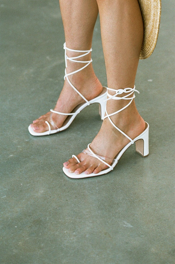 White Strappy Rafaela Women's High - Heel Shoes - Sample Edition