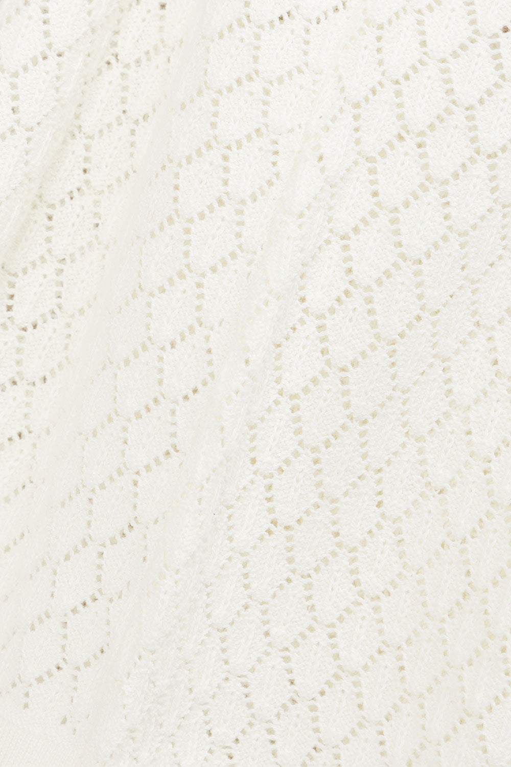 Exclusively Designed Tanisha Cotton Blend Pointelle Knit Off-White Women's Top