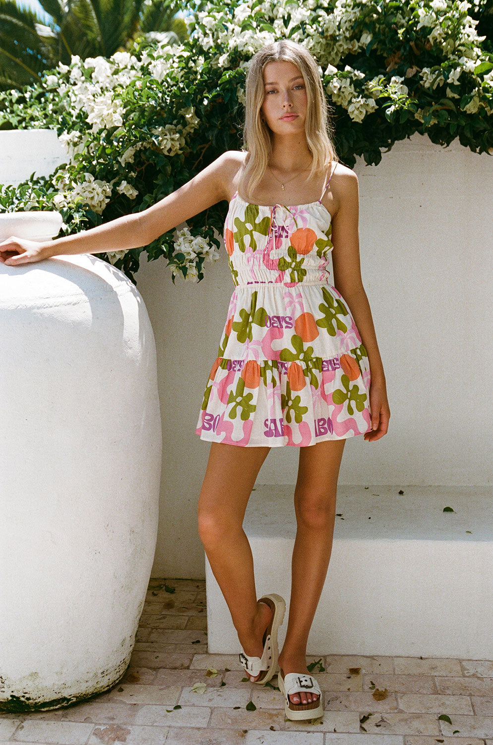 Exclusive Tropical Tacita Cotton Voile Mini Dress for Vacation